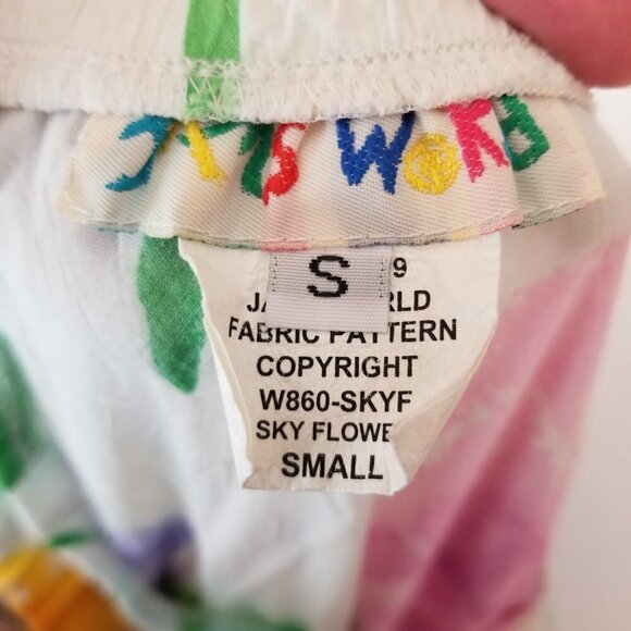 Jams World Small Sky Flower Midi Skirt Floral Handkerchief Hem‎ Spring Hawaii - Picture 3 of 11